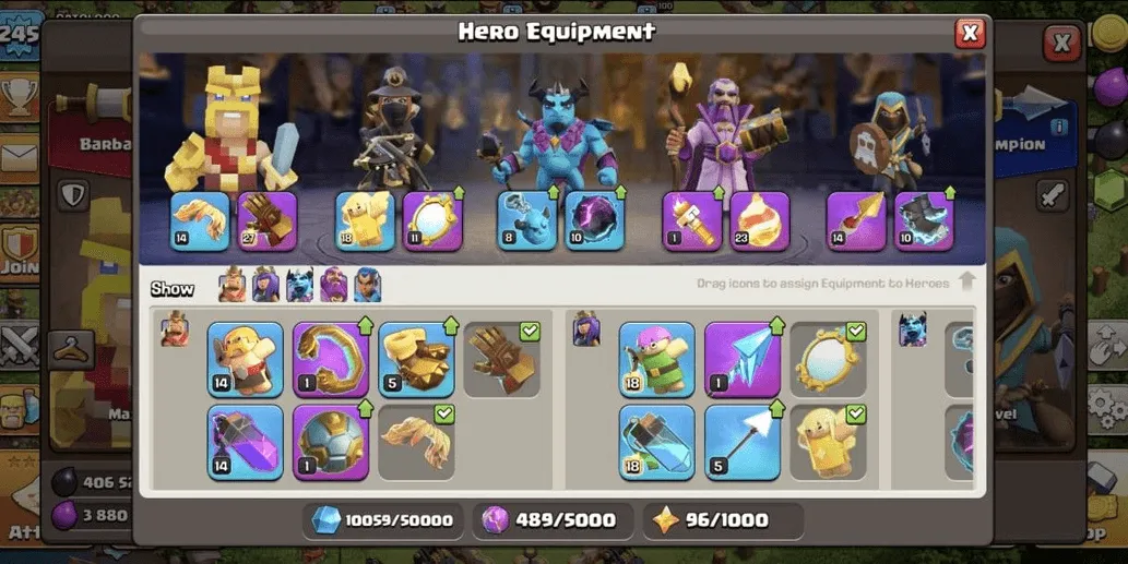 COC519 TH17 All Maxed Heroes Strong Troops Pets Spells Siege Machines Powerful Equipment Layout (G)